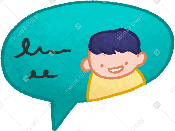speech bubble with man and text PNG、SVG