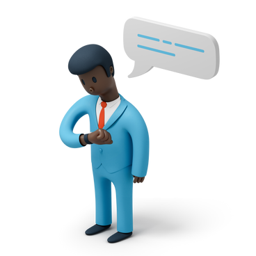Black man in suit checking time PNG, SVG