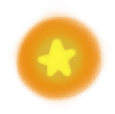Kleiner gelb und orange leuchtender fünfzackiger stern PNG, SVG