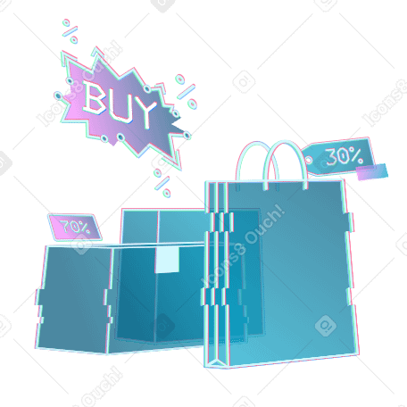 Online shopping with sales and discounts PNG, SVG