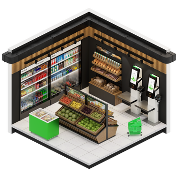 Isometric grocery store PNG, SVG