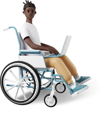 車椅子で働く男性 PNG、SVG