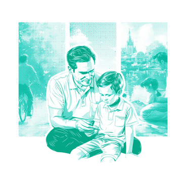 Fathers day, dad and son bonding  PNG, SVG