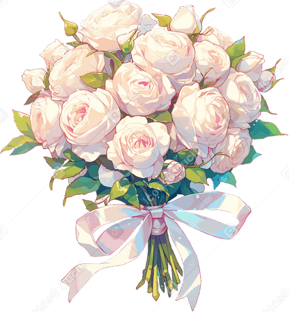 bouquet of white roses PNG, SVG