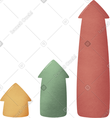 Three arrows growth up PNG, SVG