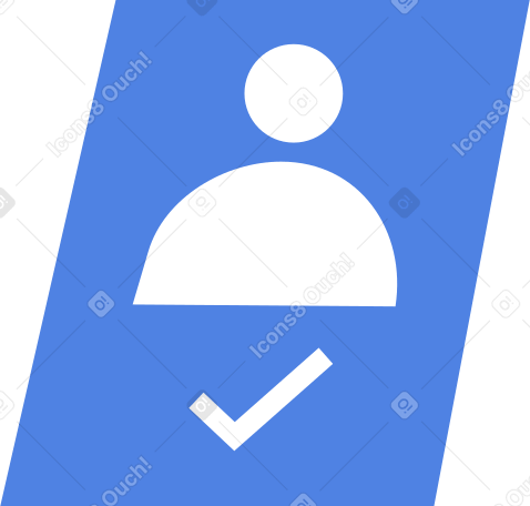 card with person icon and check mark PNG, SVG