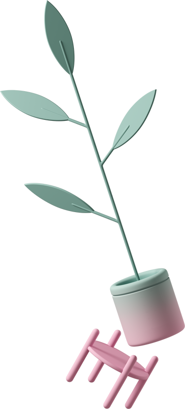 tall pot plant falling off pink stand PNG, SVG