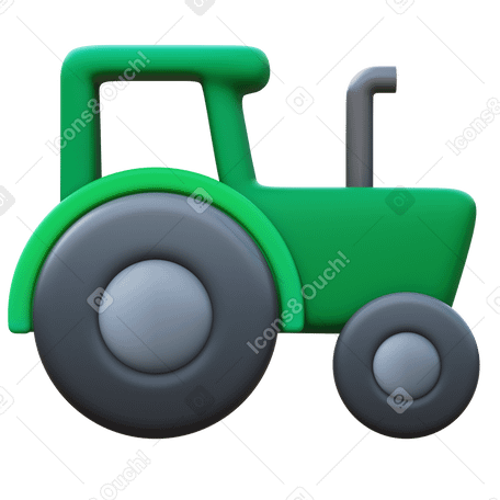 3D tractor PNG、SVG