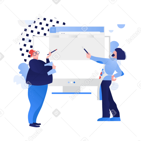 Discussion with the client Illustration in PNG, SVG