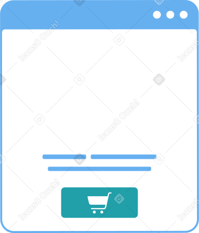 browser window with a button to add items to cart Illustration in PNG, SVG