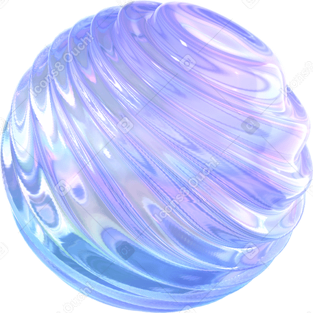 3D Esfera de vidrio líquido en forma de remolino PNG, SVG