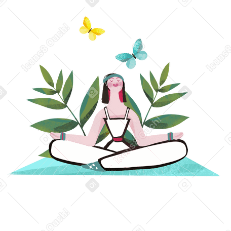 Frau macht yoga und meditiert PNG, SVG