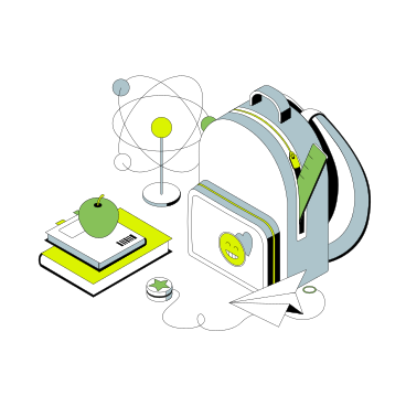 Рюкзак и канцелярские принадлежности для возвращения в школу в PNG, SVG
