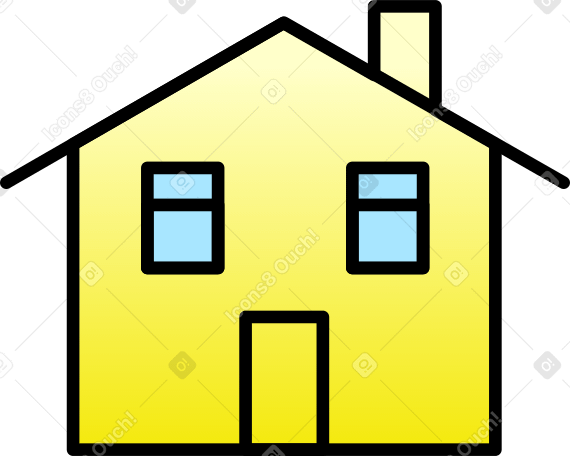 Petite maison jaune PNG, SVG