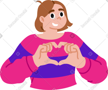 女人用双手表现出心脏的迹象 PNG, SVG