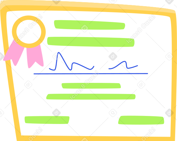 certificate of education Illustration in PNG, SVG