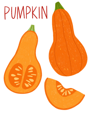 Pumpkin, half of a pumpkin and pumpkin piece with lettering PNG, SVG