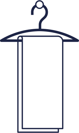 bath towel on hanger Illustration in PNG, SVG