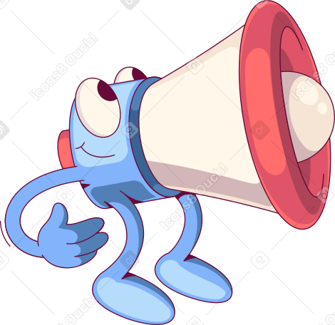 megaphone character Illustration in PNG, SVG