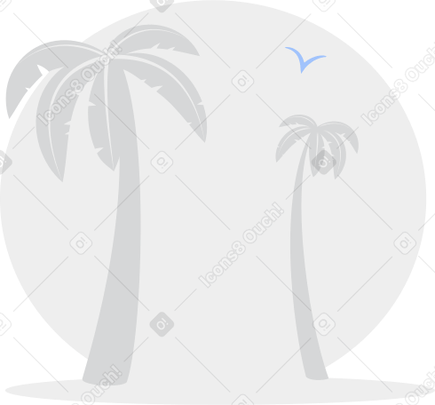 background beach with palm trees Illustration in PNG, SVG