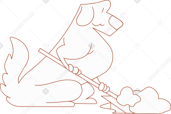 dog with spade PNG, SVG