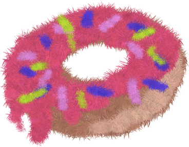 pink fluffy donut PNG, SVG