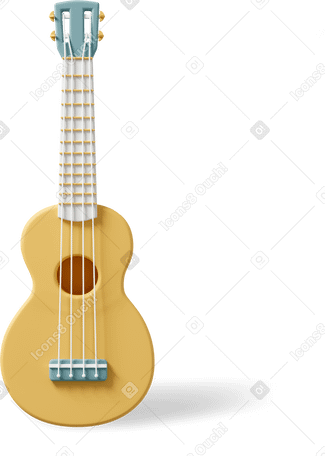 3D front view of guitar PNG, SVG