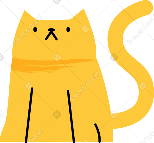 yellow cat Illustration in PNG, SVG