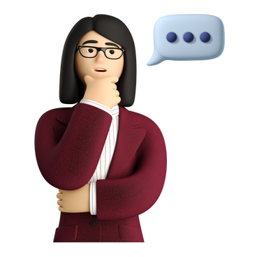 Businesswoman thinking over an answer PNG, SVG