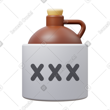 3D moonshine jug PNG, SVG