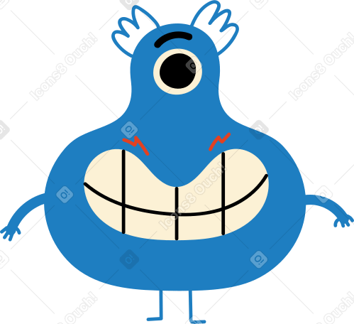 외눈박이 파란색 캐릭터 PNG, SVG