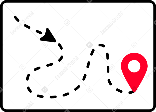 frame with the route and destination Illustration in PNG, SVG