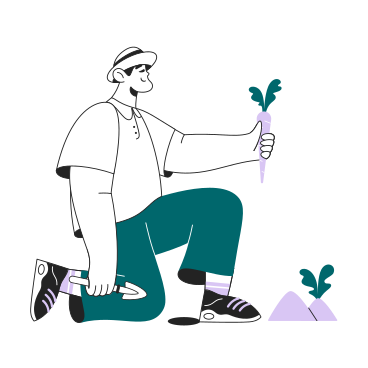 Farmer with a carrot PNG, SVG