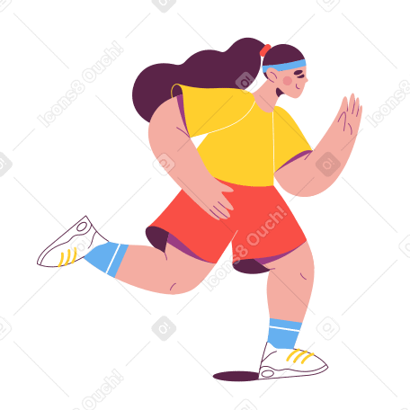 Woman on a run Illustration in PNG, SVG