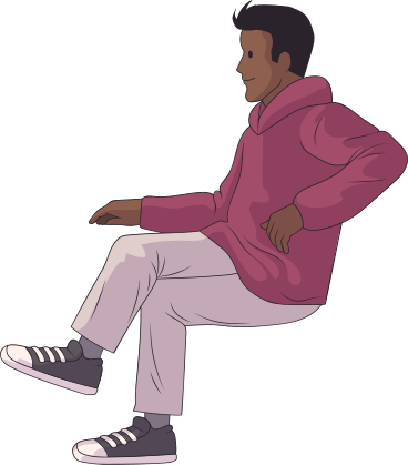 Sitting man folded his legs PNG、SVG