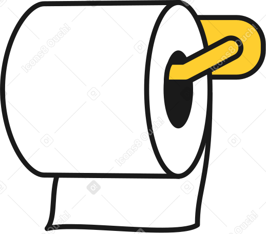 toilet paper roll with holder Illustration in PNG, SVG