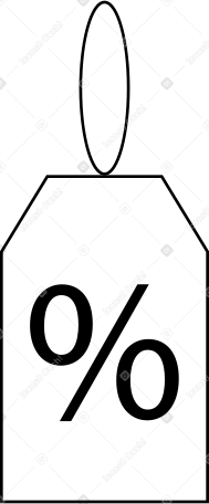 label with percent sign PNG, SVG