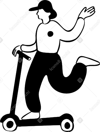 mann auf einem roller PNG, SVG