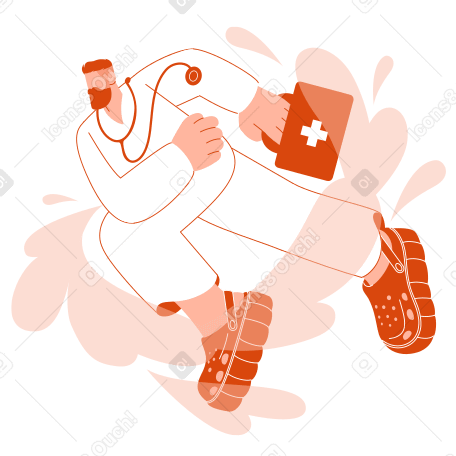 Doctor rushing to the patient PNG, SVG