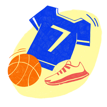 Спортивная одежда и баскетбол в PNG, SVG
