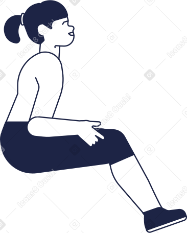 앉아있는 소녀 PNG, SVG