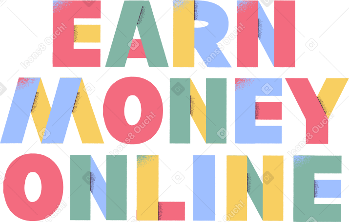 온라인으로 돈을 버는 글자 PNG, SVG
