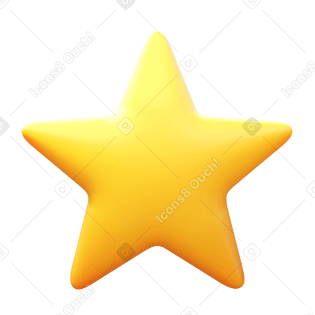 3D star Illustration in PNG, SVG