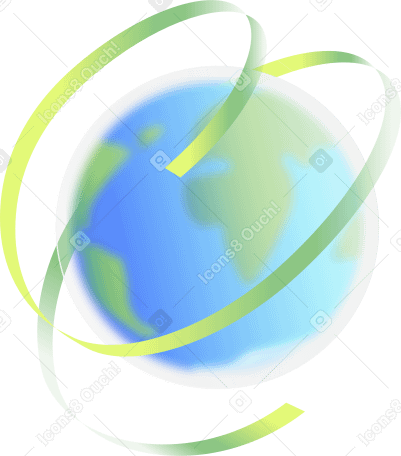 earth with a ribbon PNG, SVG