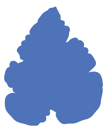 Blue bumpy leaf в PNG, SVG