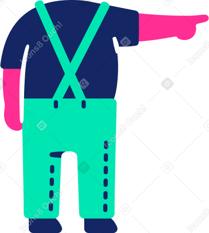 body child back pointing PNG, SVG