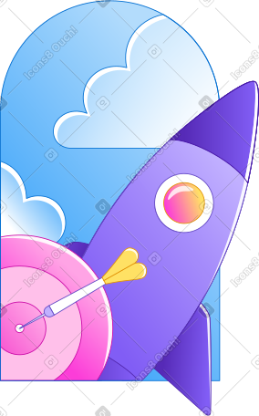Background with rocket and target PNG, SVG