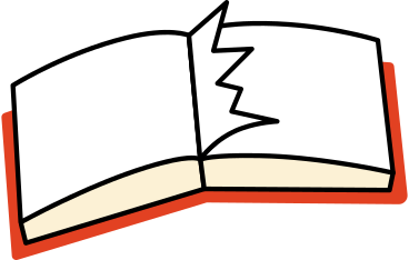 Open book with a torn page PNG, SVG