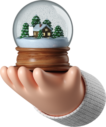 White skin hand holding a snow globe PNG, SVG