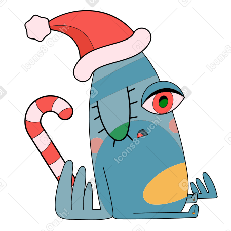 Christmas candy cane Illustration in PNG, SVG